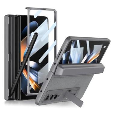 Imagem de Capa Protetora Premium para Samsung Z Fold6, Case com Suporte Lateral, Compartimento para S Pen, Sistema Magnético, Cor Preta (Cinza)