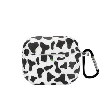 Imagem de KugaTech Capa exclusiva com estampa de vaca AirPod Pro 2ª geração, capa protetora de silicone durável com clipe seguro para chaveiro para Apple AirPod Pro 2, design antiperda