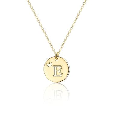 Imagem de Colar com inicial de ouro para meninas, elegante, banhado a ouro 14 k, colar com pingente de letra A-Z não mancha, conjunto de alfabeto de nome de corrente fina, joias personalizadas para crianças