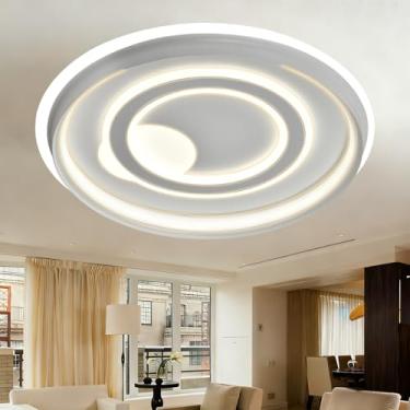 Imagem de Luminária de Teto LED 72W - 3 Cores Ajustáveis 3000K/4000K/6000K, Espectro Completo sem Cintilação,Bivolt, Instalação Fácil, Ideal para Luminária de Teto para Sala, Quarto e Plafon para Cozinha