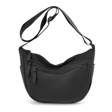 Imagem de Bolsa tiracolo pequena crescente para mulheres, bolsa de mão Hobo moderna, linda bolsa de ombro casual, Preto