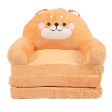 Imagem de Crianças Dos Desenhos Animados sofá Cadeira Cadeira Dos Desenhos Animados Dobrável Bonito sofá Portátil Cadeira para Escolas Em Casa Filhote de Cachorro Marrom (Dobrando em terços)