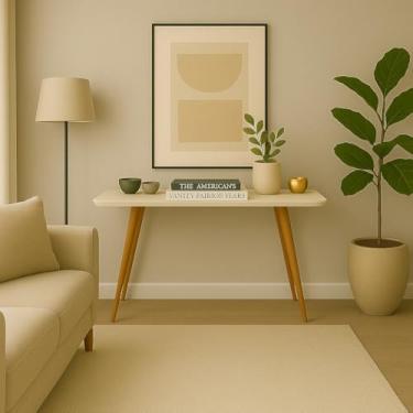 Imagem de Aparador Buffet Sala de Estar Pés em Madeira Maciça (Bege)