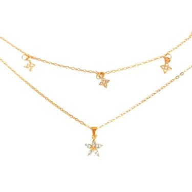 Imagem de Colar moderno com pingente multicamadas para mulheres | Charm empilhável Boho Chic | Ótimo presente para formatura, amizade, viagens, praia e ocasiões especiais, Adjustable, Metal, Sem Pedra Preciosa