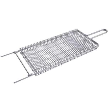 Imagem de Grelha Aço Fechada Churrasco Miúdos Frango Pão De Alho