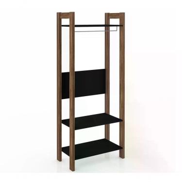 Imagem de Guarda Roupa Modulado Closet Az1029 Preto Nogal Preto Nogal