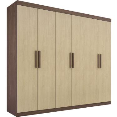 Imagem de Guarda Roupa Colibri Castanho Linho 6 Portas 6 Gavetas D?doro