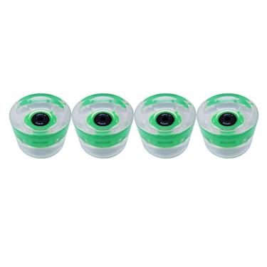 Imagem de Rodas de skate flash LED 70 mm - material PU, reduz a vibração, durômetro de 80 A - perfeito para esportes de parque e patinação de rua em cruzeiro - verde e preto