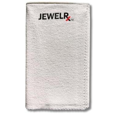 Imagem de JEWELRX Pano de limpeza de joias - Grande 30,5 cm x 38,1 cm 100% algodão para ouro, prata, platina, diamantes e aço inoxidável | Polia e brilha todas as joias, relógios e mais - suave, reutilizável e