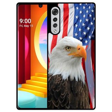 Imagem de SM CASES Capa para LG Velvet 5G - Capa protetora à prova de choque de borracha TPU com bandeira dos EUA bandeira dos EUA 2D para LG Velvet 5G