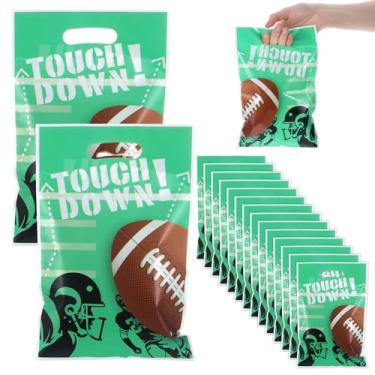Imagem de XLIUAX 50 peças de sacos de festa de futebol, sacolas de plástico para brindes de rúgbi, lembrancinhas, lanches, doces, decorações para dia de jogo, eventos esportivos, festa de aniversário
