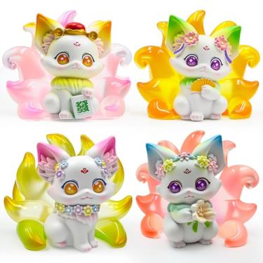 Imagem de Zaleny Nine-Tailed Fox Blind Box Collectible Kitsune Figures Mystery Boxes Desk Accessories Home & Office Decor Birthday Gifts 1 Pc