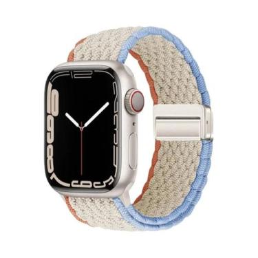 Imagem de Pulseira De Nylon Trançada Compatível Com Apple Watch Series S10 46mm 