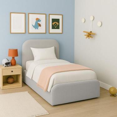 Imagem de Cama Infantil Masculina Tamanho Solteiro Estofada Luxuosa - Jasper Mov