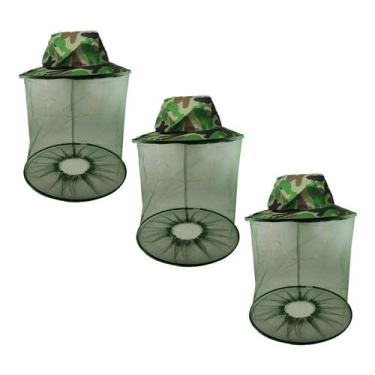 Imagem de 3 Chapeu Mosquiteiro Para Pesca Proteção Camping Trilha Pescaria Espor