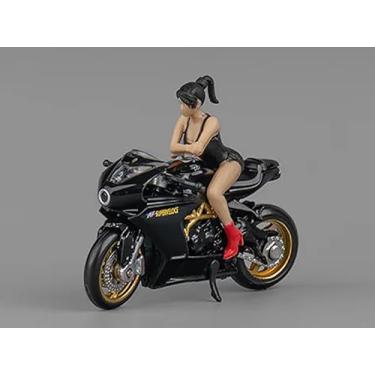 Imagem de Motocicleta MV 800 preta e dourada com modelo fundido 1/64 da CM Model CM64-SV800-02