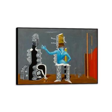 Imagem de Pôster Max Ernst The Couple Reprodutions of Famous Paintings Surrealism Wall Art Canvas Max Ernst Decoração de parede para presentes de sala de estar 70x50 cm (71.1x50.8 cm) moldura preta