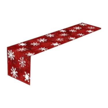 Imagem de YWJLQH Caminho de mesa natalino, decoração de Natal, toalha de mesa retangular portátil e reutilizável para festas e eventos em casa, 33cmx275cm