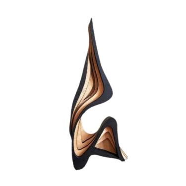 Imagem de BLWOTMOR Escultura Moderna Abstrata em Madeira, Ornamento Curvo, Estatueta Decorativa Artística, Adequada para Escritórios, Residências E Recepções, 30 X 12.9 Cm