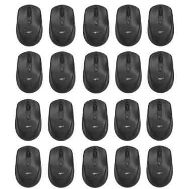 Imagem de Kit 25 Mouses Sem Fio Recarregável Mega M180 Preto DPI Ajustável