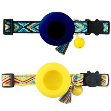 Imagem de Coleira para animais de estimação para Apple AirTag, suporte de dispositivo de rastreamento de proteção (conjunto Royal Horizon)