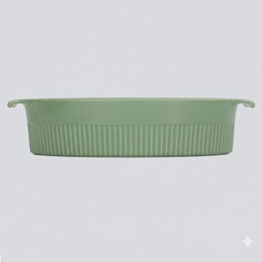 Imagem de Roaster Refratário 34,7 cm Verde Chá 3,1L Germer Porcelanas