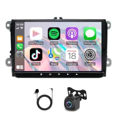 Imagem de Rádio estéreo automotivo duplo Din de 23 cm para VW Golf 5 6 Passat Jetta Caddy EOS T5 Tiguan Touran CC Polo, Android 13 rádio veicular com carplay sem fio Android Auto WiFi, GPS, Bluetooth, câmera de