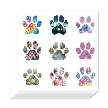 Imagem de AHANDMAKER 180 adesivos autoadesivos com estampa de pata de cachorro de gato, 9 estilos, adesivos coloridos de desenhos animados de 2,5 cm para álbum, artes, agenda, scrapbook, artesanato, bolsa