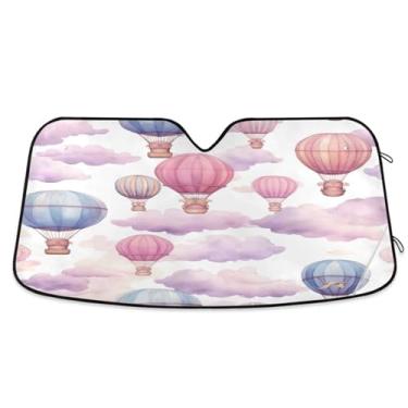 Imagem de Wassud Balões de aquarela para-sol de para-brisa de carro, persianas refletivas para janela frontal de carro, protetor de viseira de sol bloqueia raios UV, persiana dobrável sanfonada automática para