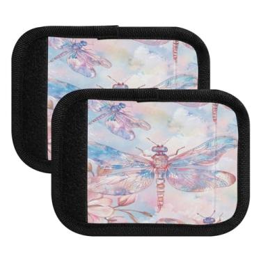 Imagem de Qilmy Linda alça de bagagem, libélula, pacote com 2 identificadores de bagagem, identificadores de bagagem, capa confortável para carrinho de bebê, mala de viagem, acessórios de viagem de avião920