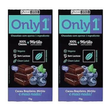 Imagem de Kit 2X: Chocolate 100% Cacau com Mirtilo Sem Lactose Vegano (Only1) Only4 70G