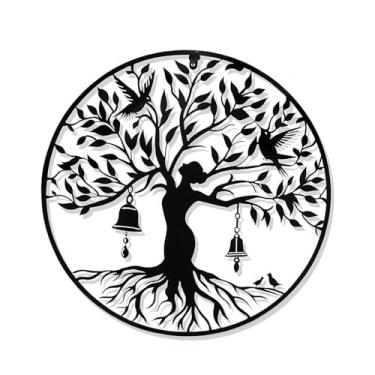 Imagem de Bothyi Árvore da Vida - Ornamento de Parede Moderno - Placa de 40cm com Silhueta de Árvore Genealógica para Casa, Quarto, Casa de Campo, Entrada