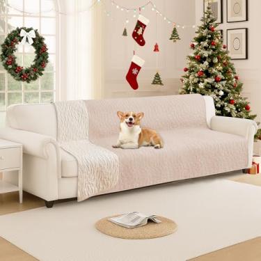 Imagem de CYCMACO Cobertor impermeável para cães, capa de cama macia antiderrapante, lavável para cães, protege sofá, móveis, caixa, carro, cobertor resistente a vazamentos (168 x 203 cm, bege)
