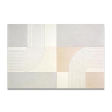 Imagem de LKXGRRSFG Arte em tela minimalista de luz e sombra: Serenidade tons neutros grande área em branco para decoração de espaço calmo 60 x 75 cm sem moldura