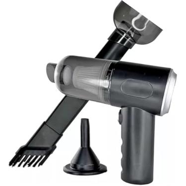 Imagem de Aspirador Portátil Automotivo Recarregável, Sem Fio com LED, Filtro Lavável, Kit de Acessórios para Limpeza de Carros, Teclados e Estofados, Modelo 2023, Preto