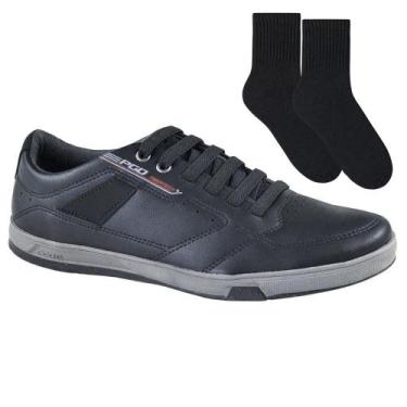 Imagem de Kit Sapatênis Pegada Element Masculino + Par de Meia, Preto, 39