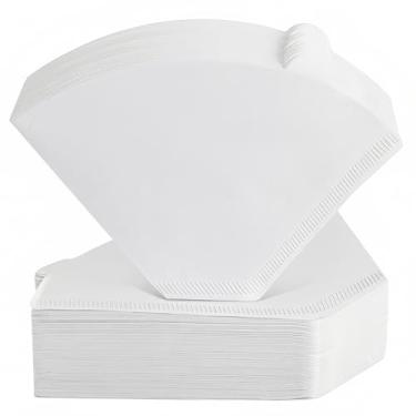 Imagem de Niveaya Filtros de café 200 unidades, filtro de café branco # 4 papel cone, filtro de café de papel natural, 8 a 12 xícaras (branco natural, 04)