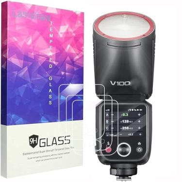 Imagem de Lamshaw Compatível com o protetor de tela GODOX V100, [pacote com 3] Película protetora de tela de vidro temperado 9H compatível com GODOX V100 (pacote com 3)