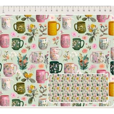 Imagem de Tecido Tricoline Digital Coleção Tea canecas 50 x 150 cm