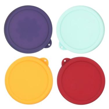 Imagem de Kiicii 1 xícara de substituição de tampas redondas de silicone para âncora e tigelas de vidro Pyrex 7202-PC (recipiente não incluído) (misto) pacote com 4