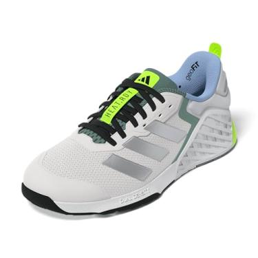 Imagem de adidas Tênis de treinamento unissex adulto Dropset 3, Giz/prata metálico/azul-petróleo pré-amado, 9.5 Wide Women/8.5 Wide Men