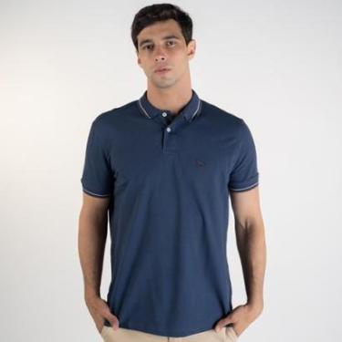 Imagem de Camisa Polo Acostamento Piquet Frisos Azul Navy-Masculino