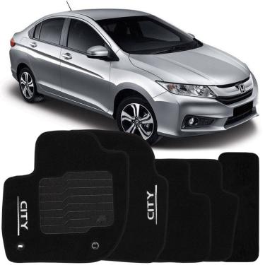 Imagem de Tapete Carpete City 2015 à 2018 Logo Bordado Jogo 5 Peças Personalizado Automotivo