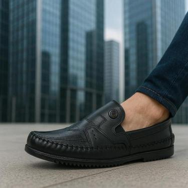 Imagem de Sapatilha Mocassim Masculino 100% Couro Bovino - FRANBOOTS, 42, Pinhão