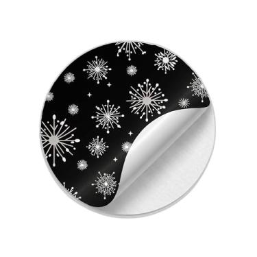 Imagem de Ladrilho Decorativo de Cerâmica Estampa Flocos de Neve Preta e Branca