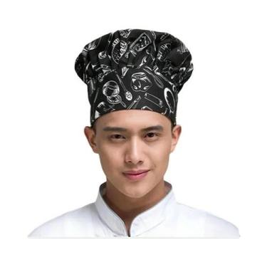 Imagem de Chapéu De Chef Branco Masculino Para Cozinha, Boné De Trabalho Para Ga