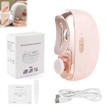 Imagem de Cortador de Unhas Elétrico Automático com Luz E 2 Velocidades, Cortador de Unhas E 3 Em 1, Aparador de Unhas de Segurança Recarregável Usb para Bebês, Crianças, Adulto (Rosa)