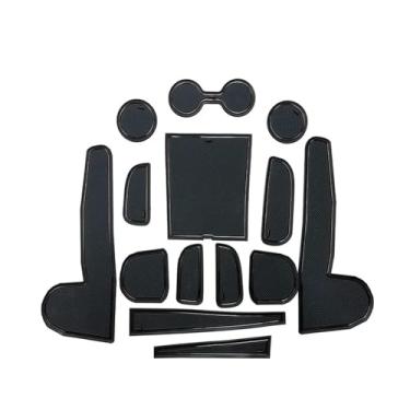 Imagem de OGGUYME Tapete de ranhura para porta de carro compatível com Hyundai Tucson NX4 2021 2022 2023 2024 antiderrapante para portão de porta acessórios Auto Tucson 2024 (preto)