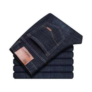 Imagem de Calças Jeans Masculinas Slim Fit Em Denim Stretch Confortáveis E Macia