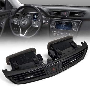 Imagem de VORGENS Painel de saída A/C do painel do console central, saída de ar preta adequada para Nissan Rogue 2014-2020 e Nissan Rogue Sport 2017-2022 - Substitua para 68750-6MA0A, 68750-6FL0A, 68750-5HA0A